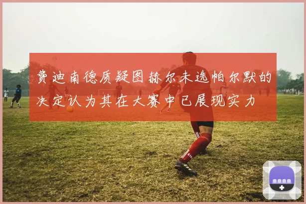 费迪南德质疑图赫尔未选帕尔默的决定认为其在大赛中已展现实力
